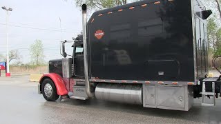 Super Sleeper Black Peterbilt Truck At Iowa 80 Truck Stop In Walcott [upl. by Aldric]