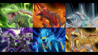 All Bakugan with Different Versions Evolution Forms BakuGears Fusions and NanoGears [upl. by Nosraep]