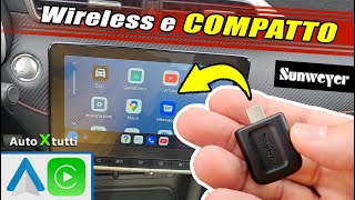 CONVENIENTE E COMPATTO Android Auto e CarPlay WIRELESS con ladattatore SUNWEYER mg [upl. by Gilbertina]