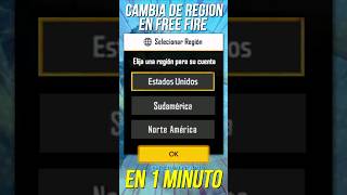 COMO CAMBIAR DE REGION EN freefire EN 1 MINUTO 2024  SUDAMERICA EEUU Y NORTE AMERICA [upl. by Joni]