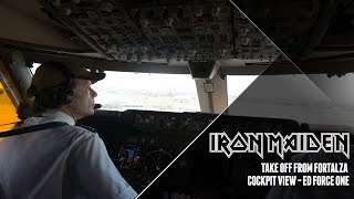 Iron Maiden  Ed Force One take off from Fortaleza [upl. by Naletak]