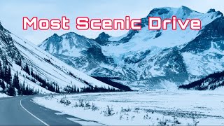 Icefields Parkway  Winter Drive  Jasper to Lake Louise [upl. by Hannibal690]