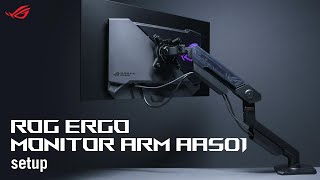 ROG Ergo Monitor Arm AAS01 Setup  ASUS SUPPORT [upl. by Adnam]