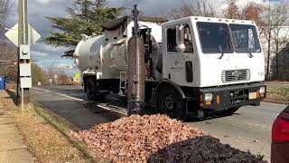 Arlington County CCC Leaf Vacuum Truck Packing Piles [upl. by Sacttler441]