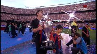 FCBarcelona  Celebració Champions 2011  Camp Nou 23 [upl. by Nylessej]