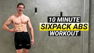 10 MIN SIXPACK WORKOUT FOLLOW ALONG BODYWEIGHT ONLY [upl. by Publus88]