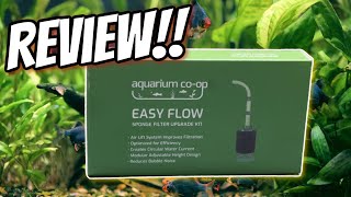 Aquarium CoOp Easy Flow Sponge Filter Ugrade Kit Review [upl. by Nerral325]