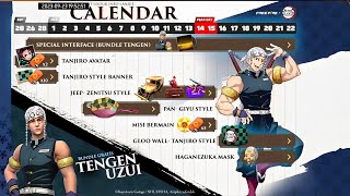 Demon Slayer X Free Fire Event Calendar  Demon Slayer Event All Free Rewards  Free Fire New Event [upl. by Aisiram]