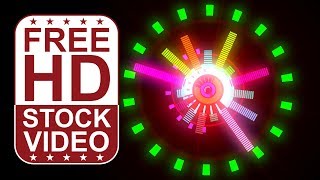 Free Stock Videos – VJ loops DJ music audio equalizer bars pulsing spinning [upl. by Vilhelmina]