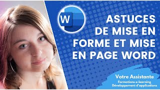 Astuces de mise en forme et mise en page Word [upl. by Tertius]