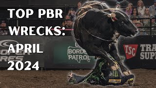 April Showers Bring Bull Power Top PBR Bull Riding Wrecks of April [upl. by Finah732]