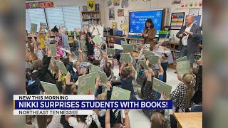 Nikki Burdine surprises TN students with books [upl. by Delsman]