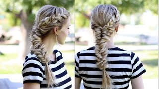 How to Topsy Tail Fishtail Braid with a French Braid [upl. by Egduj91]