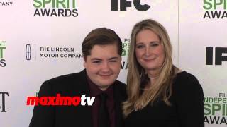 James Gandolfini Son Michael Gandolfini and ExWife Marcy Wudarski 2014 Spirit Awards ARRIVALS [upl. by Dorella]