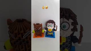 Harry Potter 🧑🏻⭐️ Y Capibara 🤎 Con Mochila 🎒💚 De Origami 3D comedia 👍🍀 alfredolarin [upl. by Annayr]