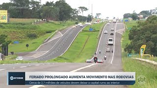 Com o feriado prolongado aumenta o movimento nas rodovias [upl. by Ysabel]