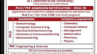 PhD Notification🔔 2024253500040000month fellowshipfulltime amp part time PhD program [upl. by Nivra753]