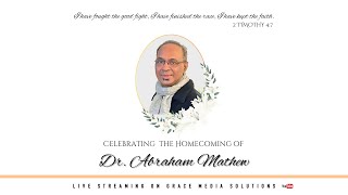 Funeral service of Dr Abraham Mathew  16th Nov 2024  730 AM  Nava Jeeva Ashram [upl. by Obadias]