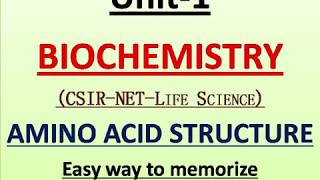 Lecture no1 Amino Acid Structure Quick way to understand Biochemistry UNIT 1 [upl. by Siuqram23]