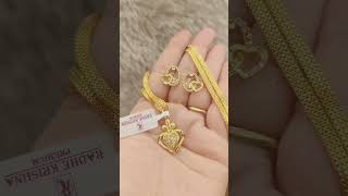 new gold chain with pandent design gold lightweightgoldjewellerydesigns2024 [upl. by Brinna]