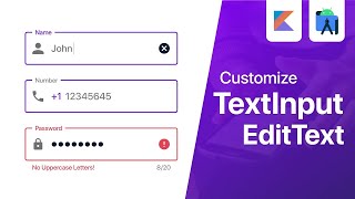 TextInputEditText  Material Design Edit Text  Android Studio Tutorial  Customized TextInputLayout [upl. by Latsirk]