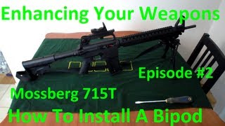 How To Install a Bipod amp Swivel Stud Adapter EASY  Mossberg 715T Tactical 22LR [upl. by Aonehc934]