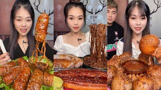 ASMR SOSLU ÇİN YEMEKLERİ YEME EATING SPICY CHINESE FOOD 吃辛辣的中国菜 SATISFYING MUKBANG 먹방 🌶 [upl. by Maurili]