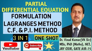 Formulation PDE  Lagranges Equation  CF amp PI Method  Partial Differential Equation in Hindi [upl. by Ellenad]