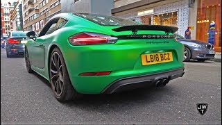 This New Porsche 718 Cayman GTS in London Sounds Great REVS amp More Exhaust Sounds [upl. by Weismann]