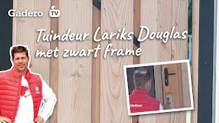 Tuindeur Lariks Douglas met zwart frame [upl. by Notlad731]