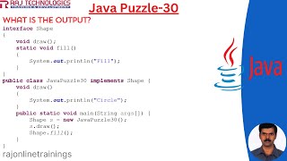 Java Puzzle  30  Java Tricky Questions  Java Interview Questions  rajonlinetrainings [upl. by Enelcaj]