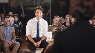 Trudeau answers English question in French because were in Quebec [upl. by Leahcimnoj]