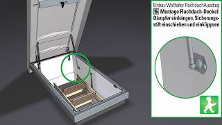 FlachdachAusstieg Einbau  Schritt 3 Deckel montieren Bodentreppen Montageschritte Video [upl. by Ahk]