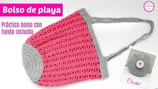 BOLSO CROCHET CON FUNDA INCORPORADA TUTORIAL PASO A PASO [upl. by Pradeep]