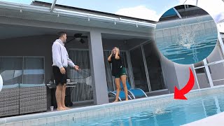 Throwing Her Engagement Ring in the Pool BAD IDEA [upl. by Topper]