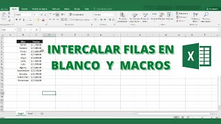 CREACION DE MACRO E INTERCALAR FILA EN BLANCO [upl. by Nason]