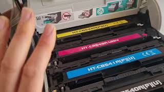 Como sacar poner cambiar cartuchos de impresora HP Color Laserjet CM1312 MFP y otras [upl. by Oicul]