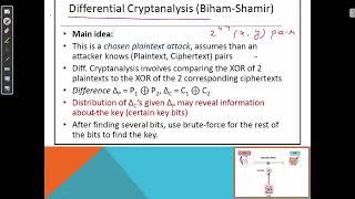 Cryptanalysis of DES  Week 7 14 [upl. by Alfonzo]