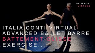 Professional Ballet Class 3  Battement Glisse Advanced Ballet Barre  ITALIA CONTI VIRTUAL [upl. by Ecinuahs]