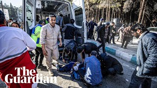 Scores of people dead after two explosions hit Qassem Suleimani memorial in Iran [upl. by Cathi757]