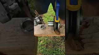 Shortening the shaft of the drive pulley for a better fit on my repowered Zero Turn Mower [upl. by Lessur]