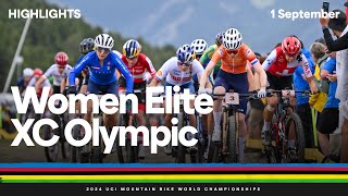 Women Elite Crosscountry Olympic Highlights  2024 UCI Mountain Bike World Championships [upl. by Richers622]