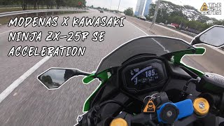 How quick is the acceleration on the Modenas x Kawasaki Ninja ZX25R [upl. by Dorene]