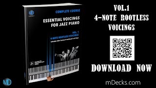 Essential Voicings for Jazz Piano  4Note Rootless Voicings Complete Piano Course in PDF [upl. by Worrell]