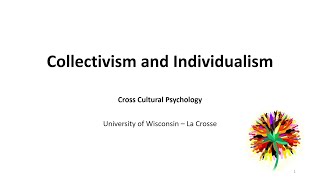 Crosscultural Psychology  Collectivism and Individualism 20200919 [upl. by Bruis]