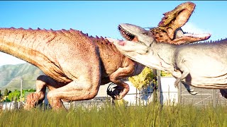 Battle of the Titans  Indominus rex vs Indoraptor vs Qianzhousaurus  Jurassic World Evolution 2 [upl. by Chaunce]