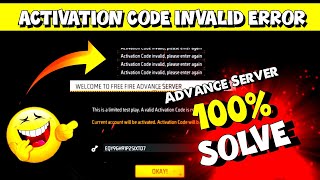 Activation Code Invalid Please Inter Again Problem Solved for Ff Advance Server [upl. by Kendricks]