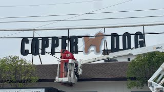 THE COPPER DOG SIGN INSTALLATION IN WILDWOOD NJ [upl. by Shlomo991]