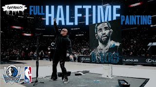 ARTIST PAINTS 6 MINUTE PORTRAIT FOR NBA HALFTIME  GARIBALDI [upl. by Aisatnaf458]