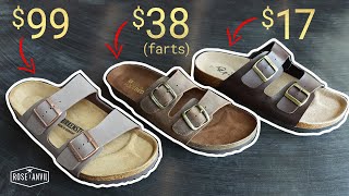 Farting Amazon Knockoffs vs Real Birkenstock  CUT IN HALF [upl. by Ahaelam697]